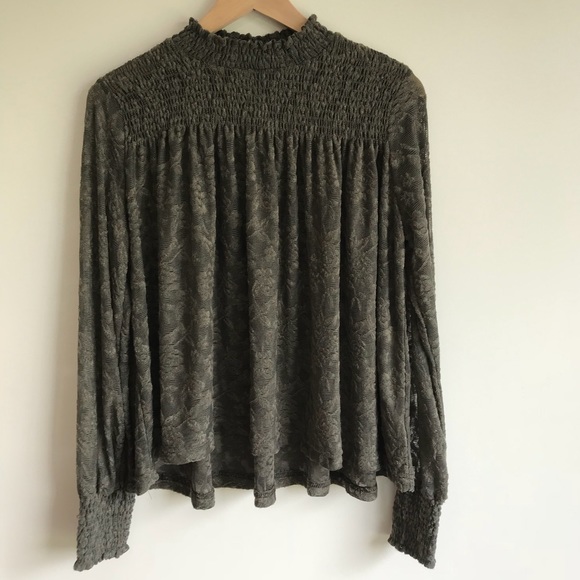 Anthropologie Tops - Anthropologie by Deletta Amanna green lace top